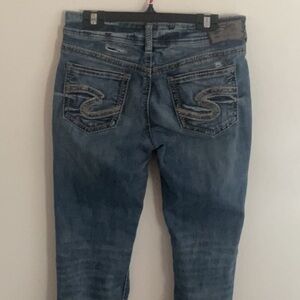 Silver Jeans Blue Straight Leg Denim distressed